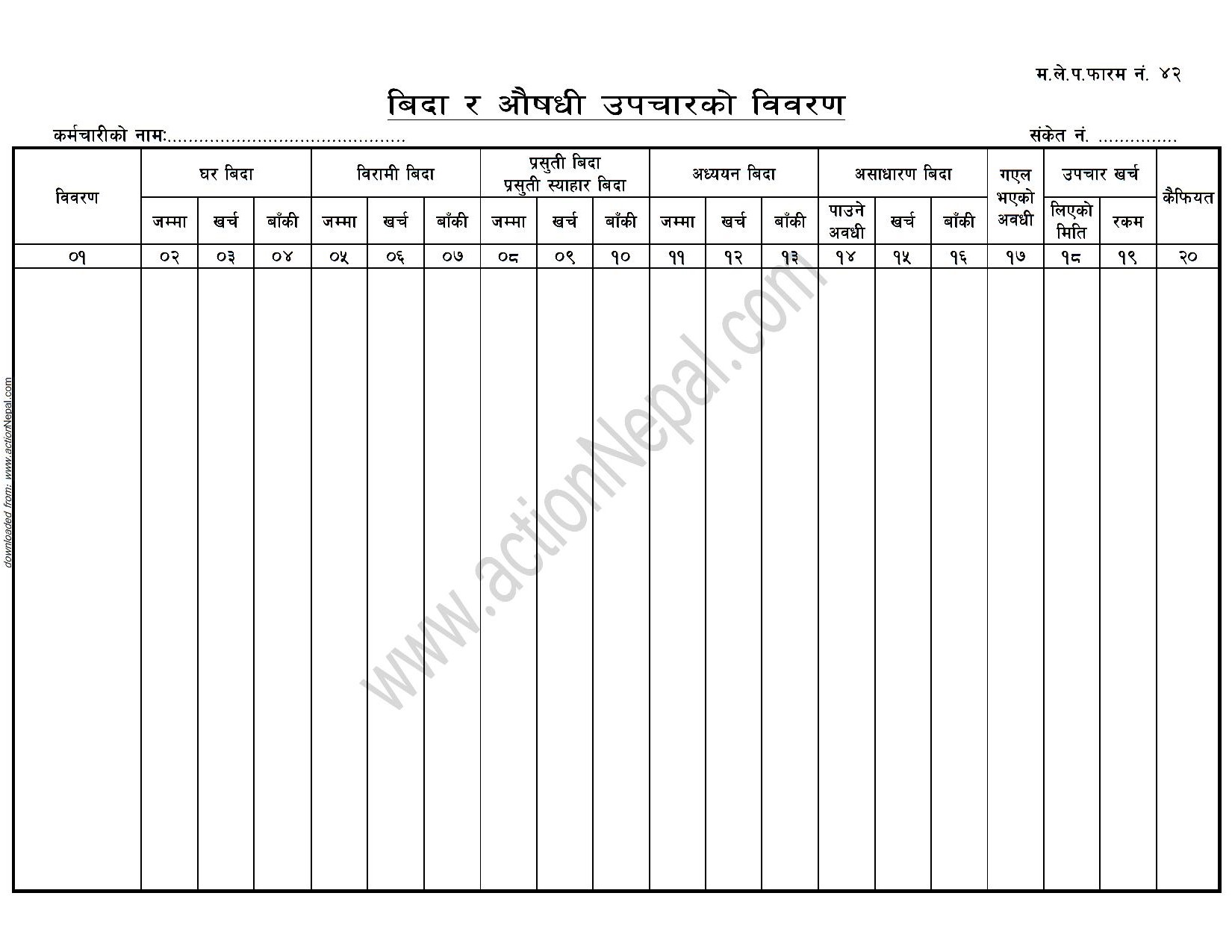 Abnormal Leave Application Form
